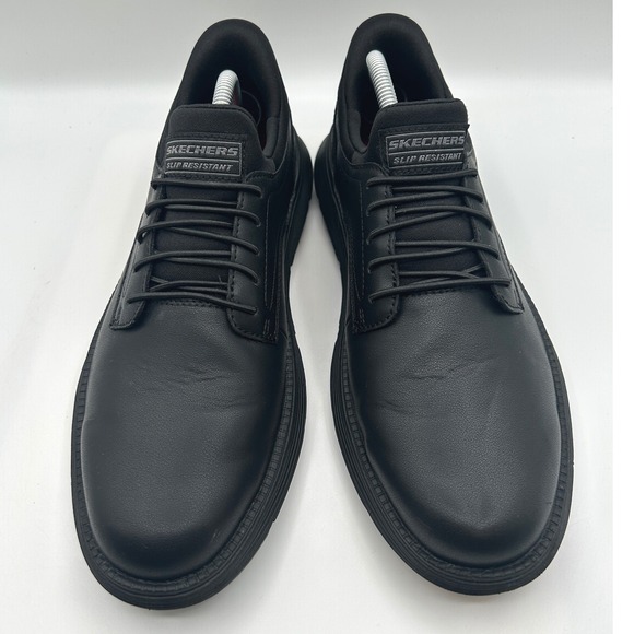 Skechers Other - Skechers Slip-ins Shoes, Black Lea./Syn. Oxford, Men's 10.5, Slip Resistant
